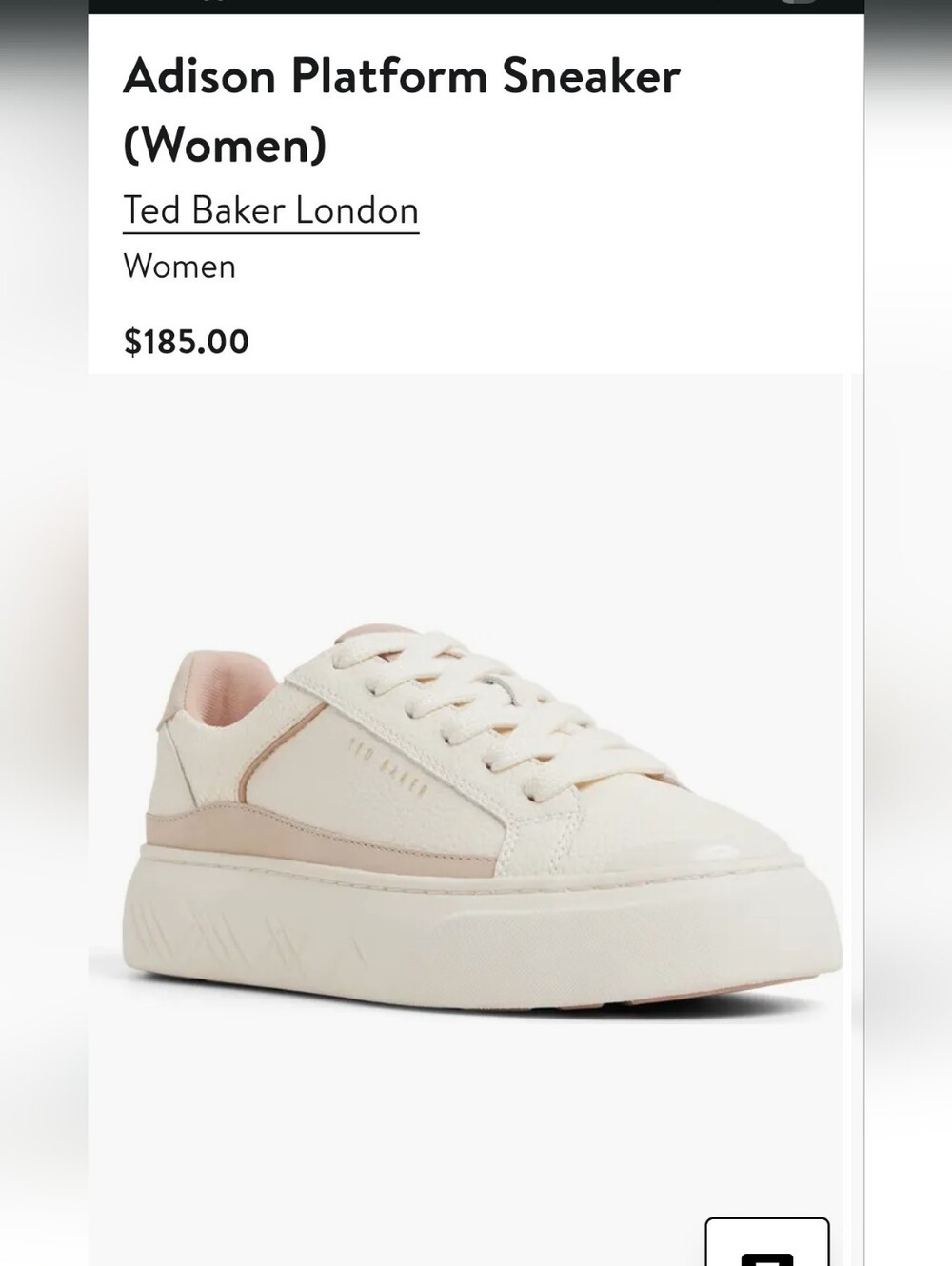 Ted Baker London Adison Platform Sneaker Size 7